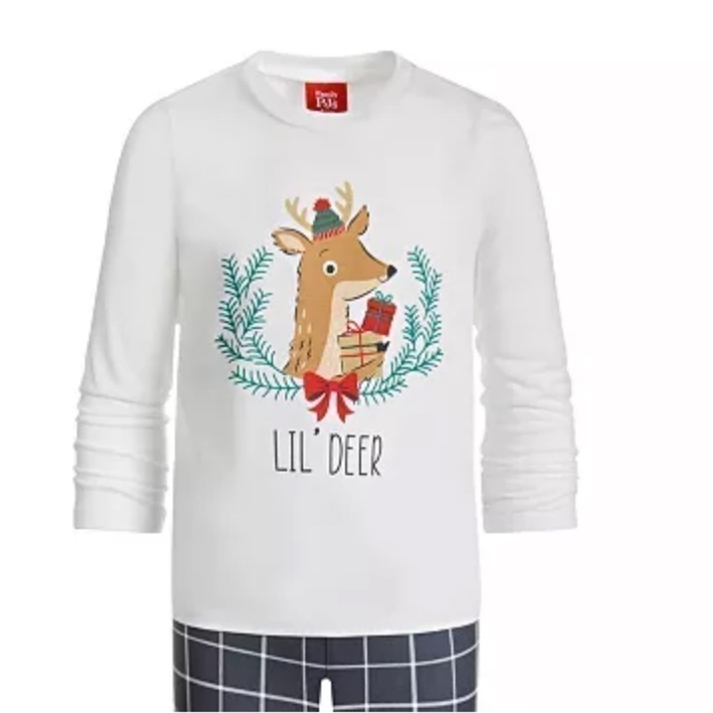 NWT FAMILY PAJAMAS Kid's Lil Deer Mix It Family Pajama top, shirt 1 pc 2T-3T